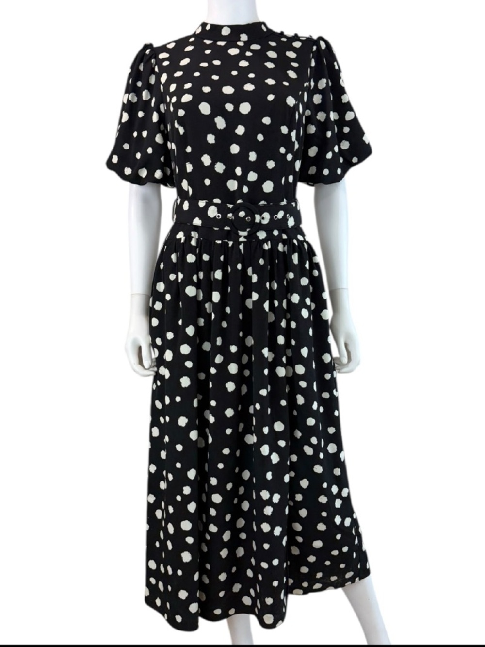 Adelyn Rae NWT Black Darlene Polkadot Mini Dress Size M E0777